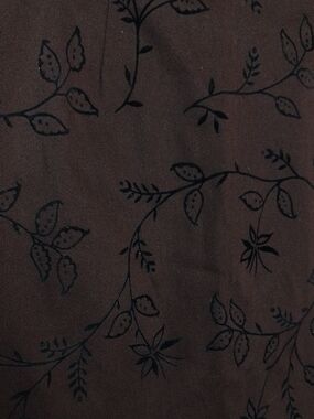 AT Denim Brown Mini Skirt With All Over Black Floral Print Size 6